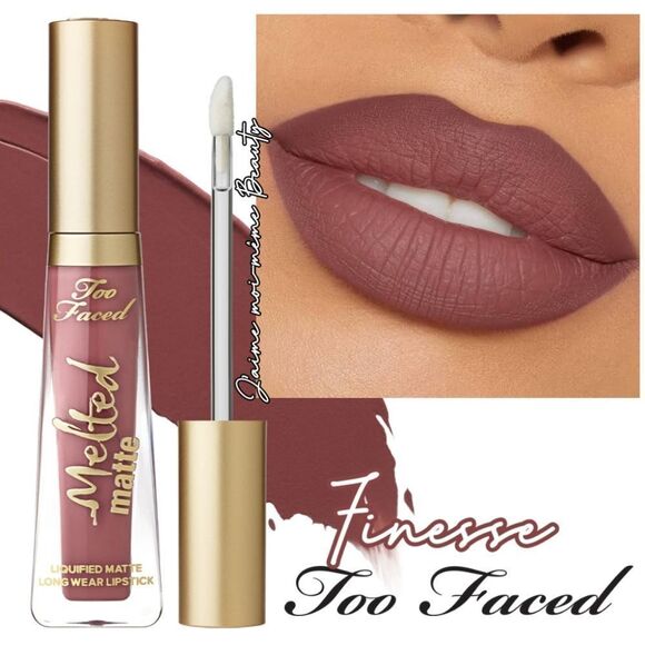 Too Faced Matte Liquid Lipstick in Finesse/ Grayed Mauve - Picture 1 of 12
